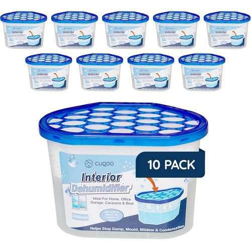 Checarzhn--No1-Lot De 10 Déshumidificateurs Jetables Pour La Maison - 500 Ml - Absorbeur D'humidité Pour Humidité, Moisissure, Cuisine, Armoire, Chambre, Caravane, Bureau, Garage, Salle De Bain - Min