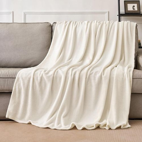 CHECARZHN--NO1-Couverture Plaid Flanelle Polaire Velvet Peluche Moelleuse Réversible Dou Sofa Canapé Lit Microfibre Léger Souple C Douce Bébé 150X200Cm Beige