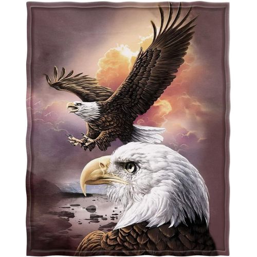 Checarzhn--No1-Couverture De Qualité Supérieure - 150 X 200 Cm - En Microfibre - Motif Nuages Et Aigle