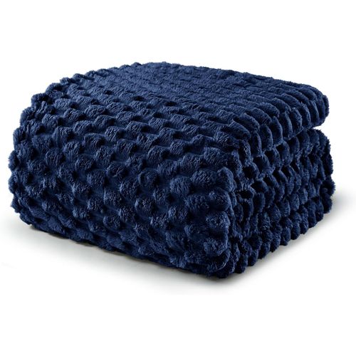 Checarzhn--No1-Plaid Couverture Polaire 220 X 240 Cm, Plaid Jeté De Canapé, Couverture Pour Le Lit Léger Douillet Et Moelleux Pour Toute La Saison, Bleu Marine