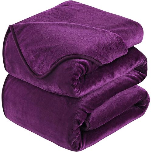 Checarzhn--No1-Plaid Couverture Polaire 230x270cm Pourpre Doux Et C - 350gsm Couverture De Lit 2 Personnes Et Plaid Canapé Flanelle - Réversible Double Face