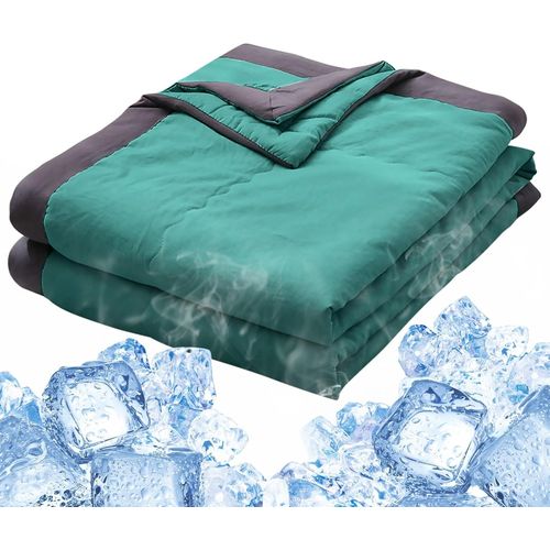 Checarzhn--No1-Couverture Rafraîchissante Pour La Transpiration Nocturne, Respirante Et Légère Pour L'été Par Temps Chaud, 100 X 140 Cm (Vert)
