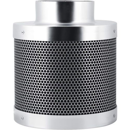 Checarzhn--No1-Filtre À Charbon Actif En Acier Inoxydable 4 Pouces, Extracteur De Filtre À Charbon Actif Air Filtre Anti-Allergènes Filtre À Charbon Actif Au Carbone Pour Hydroponique 4"" 200
