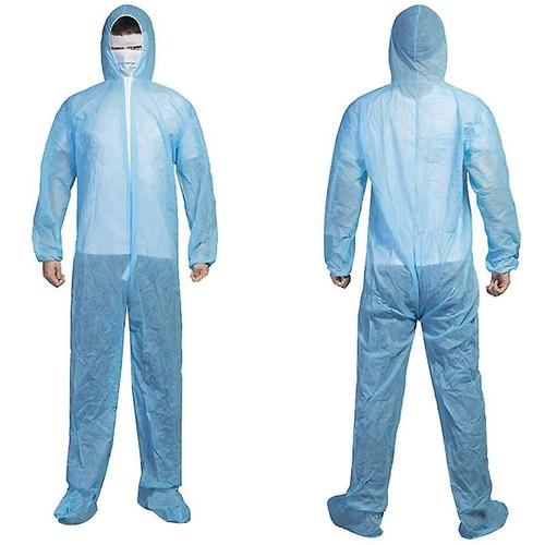 Salopette de protection jetable Isolation vêtements imperméables combinaisons Hazmat taille unique bleu clair