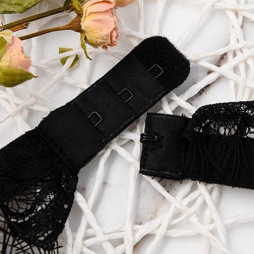 Femmes dentelle nuisette Lingerie soutien-gorge string ensemble vêtements de nuit sous-vêtements XL noir