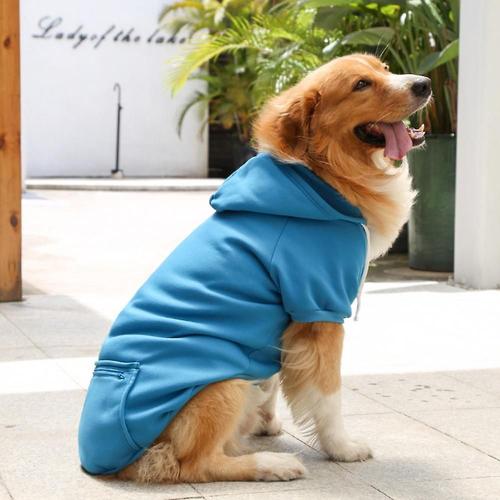 Sweat à capuche pour chien de compagnie, pull à capuche, vêtement pour chiot, XL, bleu