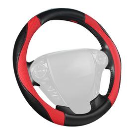 Pour Peugeot 206 Noir Cuir Perforé Avec Bande Rouge Housse de Volant