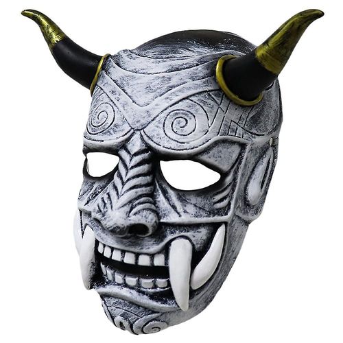 Masque De Fantôme Maléfique Japonais Hannya, Costume De Cosplay, Accessoire De Canular Gris