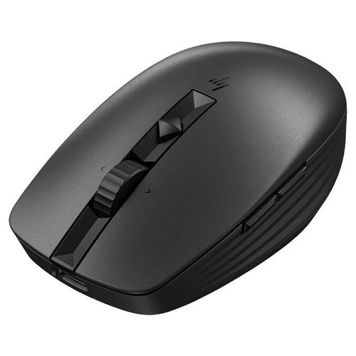 HP 710 - Souris - rechargeable - 7 boutons - sans fil - Bluetooth 5.3, 2.4 GHz - récepteur sans fil USB - noir