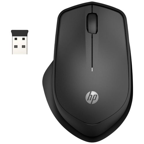 HP Silent 280M - Souris - sans fil - récepteur sans fil USB - noir de jais - pour HP 21, 22, 24, 27; Pavilion 24, 27, 32, TP01