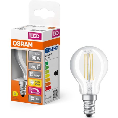 Ampoule Led|Culot: E14|Blanc Chaud|2700 K|6,50 W|Équivalent À 60 W|Led Retrofit Classic P Dim