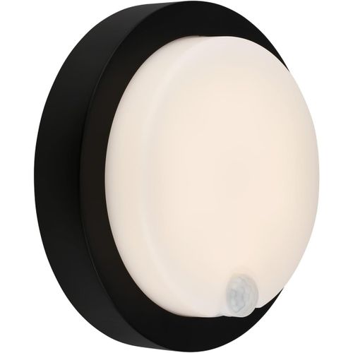 Lampe d'extérieur avec détecteur de mouvement,Lampe murale avec accu,Lampe avec accu,Lumière blanche chaude,Noir,170x55 mm (DxH)