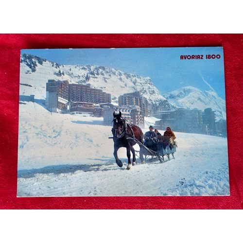 Carte Postale Cheval Avoriaz, Montagne, Neige, Ski. Avoriaz 1800. Village Montagne. Ecrite Février 1990, Timbre.