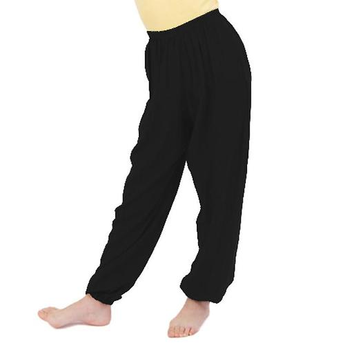 Enfants Garçon Fille Baggy Harem Danse Aladdin Bloomers Pantalon Yoga Pantalon Bas 11-12 Ans Noir