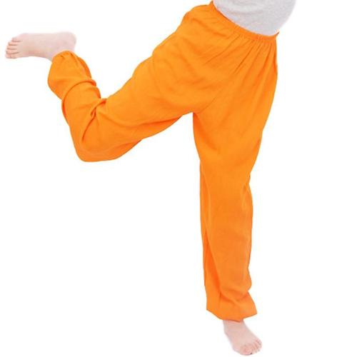Enfants Garçon Fille Baggy Harem Danse Aladdin Bloomers Pantalon Yoga Pantalon Bas 10-11 Ans Orange