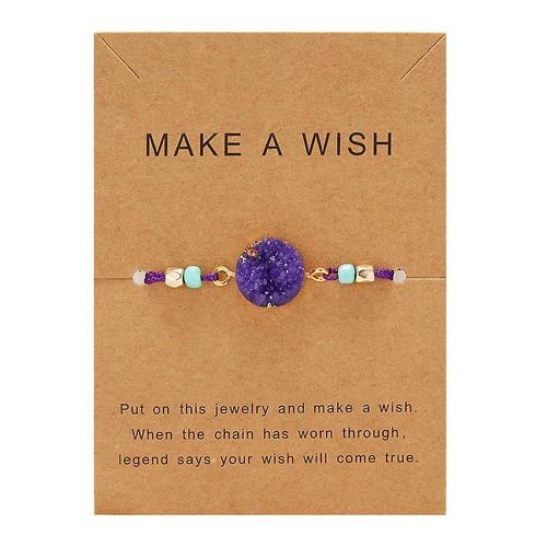 Les Femmes Font Un Souhait Bracelet Réglable En Pierre Naturelle Couple Bracelets Violet