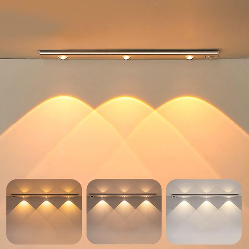 Lampe De Placard À Détecteur De Mouvement 40 Cm,Lampe Led Sans Fil Rechargeable Usb,Reglette Led Cuisine Sous Meuble-3000k/4000k/6000k Diminuable Lumiere Pour Cuisine,Armoire,Vitrine