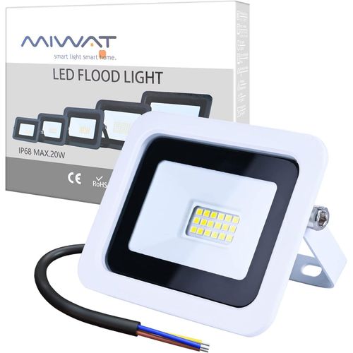 Ultra Mince 220v 10w 20w 30w 50w 100w Projecteur Led Projecteur Led Lampe De Recherche Extérieur Jardin Rue Square (20w 6000k)