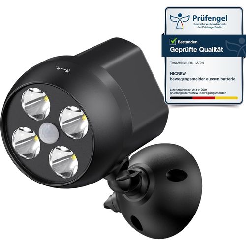 Lampe Extérieure Avec Capteur De Mouvement Imperméable À L'eau,Projecteur Led Avec Capteur Sans Fil,Lumière Extérieure De Sécurité Pour Escalier,Couloir,Jardin,Terrasse