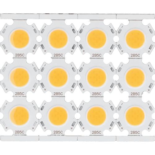 12pcs Puces Led Cob Rondes,Haute Puissance Led 5w 9-11v Ampoule,450lm Source Lumineuse Intégrée Puce Pour Les Lampes De Bricolage,Lampes De Table,Spots,Downlights (Chaude)