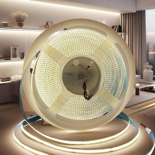 Ruban Led Cob 12v,5m Bande Led Cob Blanche Naturelle 4000k Découpable Flexible 320led/M,Cri>90,Pour Chambre,Décoration De La Maison (Sans Alimentation)