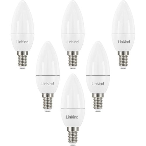 Ampoule Led E14,7w Équivalent 60w,Blanc Chaud 2700k,806lm,Ampoule En Forme De Bougie B35 Petit Culot À Vis,Lot De 6,Non Dimmable