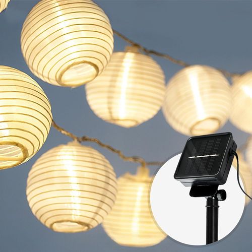 Guirlande Lumineuse Exterieure Lampions-20 Lampions Led & 7m I Avec Solaire I Guirlande Lumineuse Chambre Guirlandes Lumineuses Interieur I Fairy Lights Girlande Noel Decoration D'intérieur