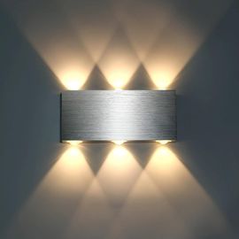Applique Murale Led 18w Intérieur Lampe Murale Moderne Carré Up Down En Aluminium Eclairage Décoration Lumière Pour Chambre A Coucher Bureau Lit Couloir Salon Hôtel Bar Blanc Chaud