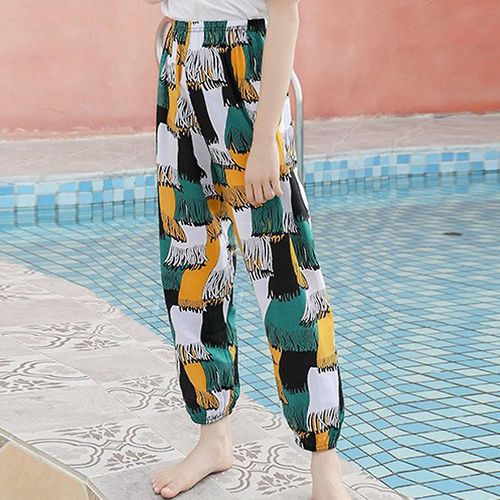 Pantalon sarouel unisexe Baggy taille élastique pour enfants de 5 à 6 ans, motif écharpe