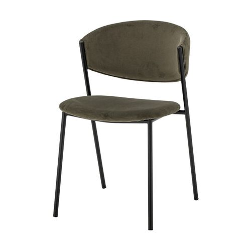 Chaise De Salle À Manger En Velours Lisse Vert Marlo - Bloomingville