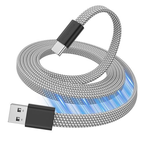 Câble USB a vers USB C,câble de charge magnétique plat de 1,5 m,câble USB C enroulé,câble de charge rapide rétractable de type C,câble USB C flexible compatible i- Phone 15 pro Max.[G123]