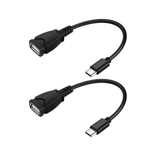 Adaptateur USB C vers USB A,2 Pack 5V 5A USB Type-C mâle vers USB 2.0 femelle Cordon de charge pour charger les ordinateurs portables,les tablettes et les téléphones mobiles(15CM)
