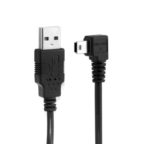 Câble mini USB USB 2.0 vers Mini USB-B 5 broches,câble d'extension de données coudé à gauche à 90 degrés 0.5M