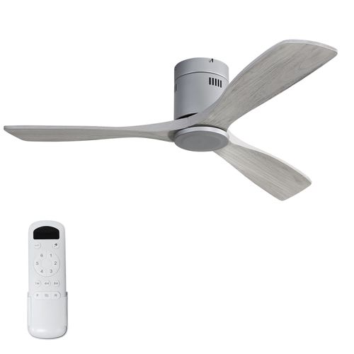 Ventilateur de Plafond, Sofucor, Ventilateur, Télécommande Ventilateur Plafond, Pales en Bois Naturel, Ø132 cm, 6 Vitesses, Silencieux