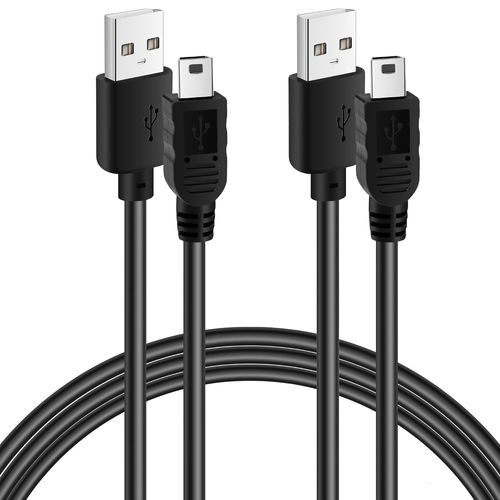 Câble Mini USB 2.0 haute vitesse (1 mètres,paquet de 2),USB A mâle vers mini USB mâle,480 Mbit/s,USB 2.0 type A vers mini B,câble de charge rapide haute vitesse,noir
