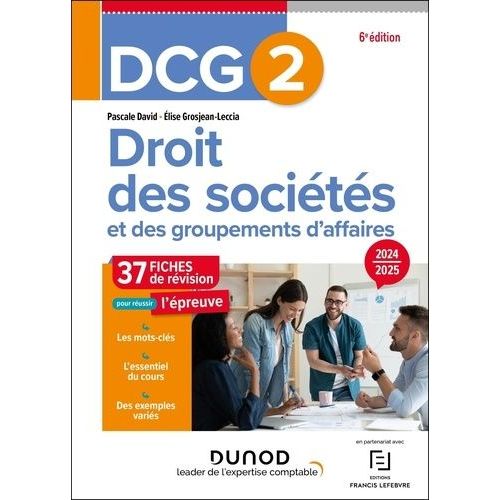 Droit Des Sociétés Et Des Groupements D'affaires Dcg 2 - Fiches De Révision