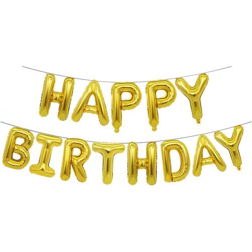 Foil Ballons Happy Birthday Bannières Kit-Or,Joyeux Anniversaire Fête Party Décoration Pour Enfants Et Adultes