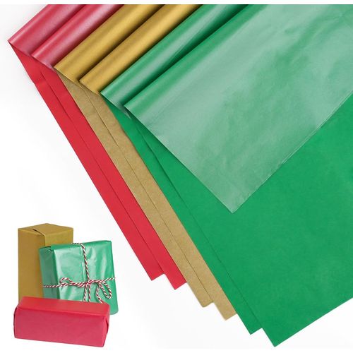 60 Feuilles Noël Papier De Soie, 35x50cm Christmas Papier D'emballage, Papier De Soie Emballage Coloré, Papier De Soie Pour Noël, Diy Et Loisirs Créatifs(Rouge, Or Et Vert)