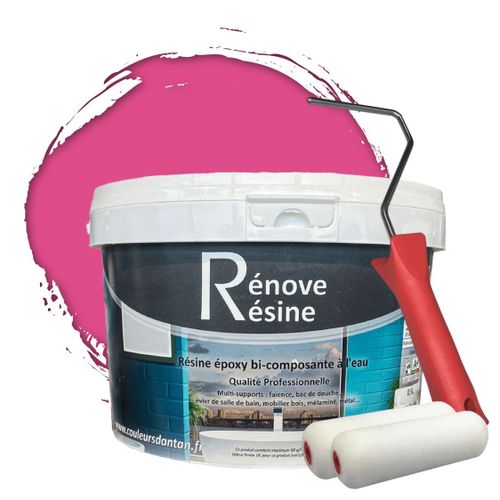 Peinture Résine multisupport Intérieur pour Faïence, Carrelage, Douche, Baignoire 5m² - RAL 4003 Violet bruyère + Kit d'application OFFERT