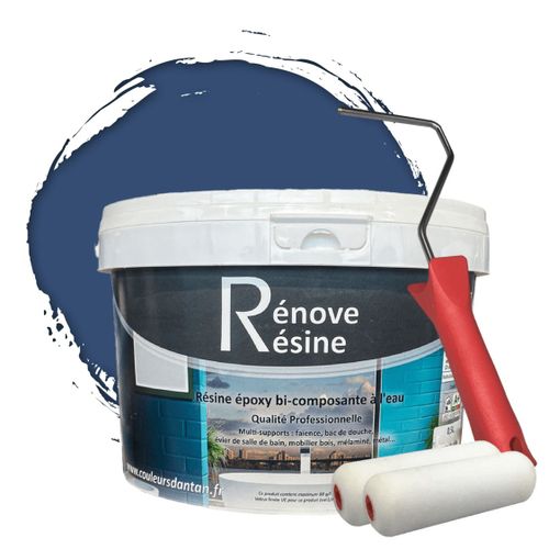 Peinture Résine multisupport Intérieur pour Faïence, Carrelage, Douche, Baignoire 5m² - RAL 5000 Bleu violet + Kit d'application OFFERT