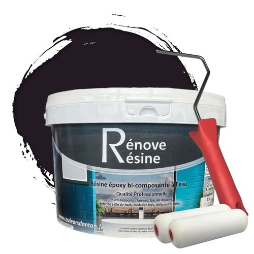 Peinture Résine multisupport Intérieur pour Faïence, Carrelage, Douche, Baignoire 5m² - RAL 5011 Bleu acier + Kit d'application OFFERT
