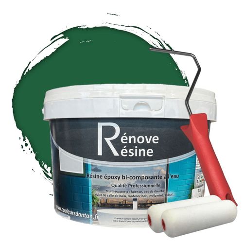 Peinture Résine multisupport Intérieur pour Faïence, Carrelage, Douche, Baignoire 5m² - RAL 6029 Vert menthe + Kit d'application OFFERT