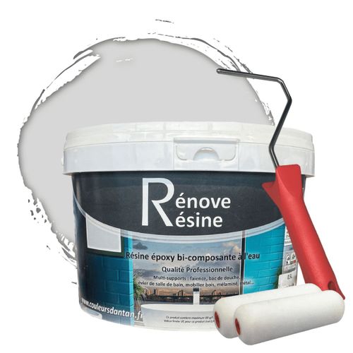 Peinture Résine multisupport Intérieur pour Faïence, Carrelage, Douche, Baignoire 5m² - RAL 9018 Blanc papyrus + Kit d'application OFFERT
