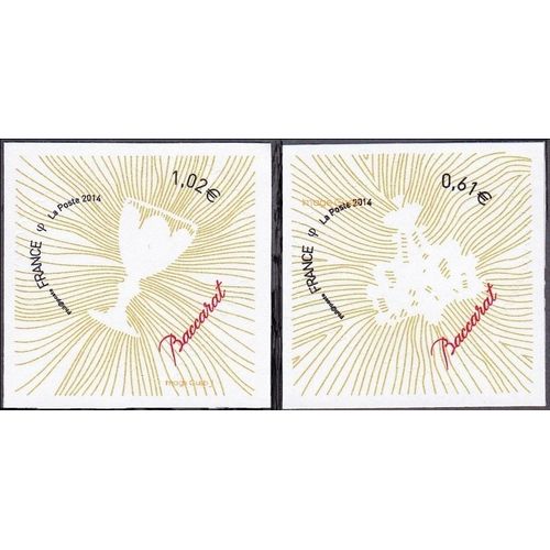 Saint Valentin : Coeurs Baccarat La Paire Année 2014 Autoadhésifs N° 939 940 Yvert Et Tellier Luxe