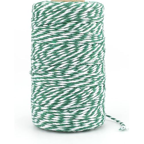 Ficelle Vert Et Blanche En Coton 100m Corde Noël, Pour L'emballage Cadeaux, Bricolages, Décoration, Loisirs Créatifs