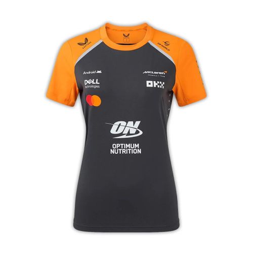 T-Shirt Officiel Femme Mc Laren Formule 1 Officiel Gris Phantom/Papaya