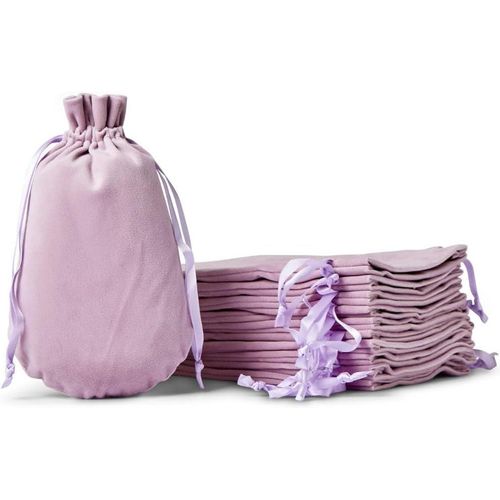 [10pcs] Sacs Cadeaux En Velours. Pochette Velvet De Luxe À Cordon Pour Les Cadeaux De Mariage, Les Bas De Noël, Les Bijoux, Violet, Velvet Bags Purple 13x20cm X10
