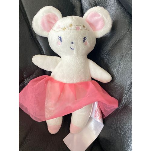 Doudou Souris Blanc Tutu Rose SERGENT MAJOR 19 cm