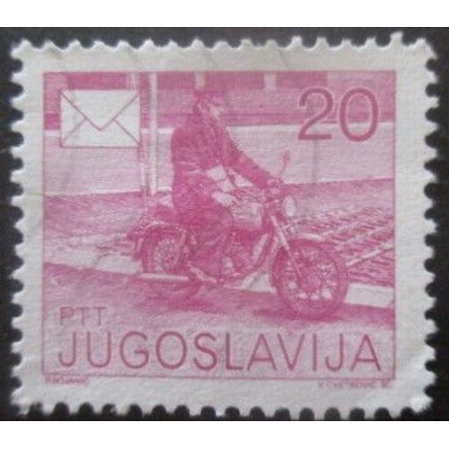 Yougoslavie N°2029a Dentelé 13,5 Moto Oblitéré