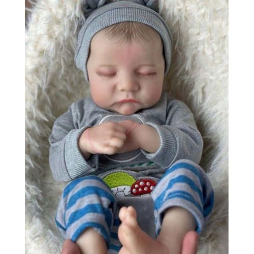 Poupée Garçon Reborn Bébé Réaliste Nouveau-né Endormi Baby Doll 48cm